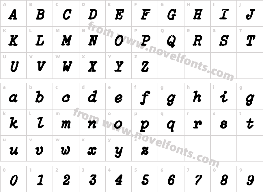 TT2020 Style B ItalicCharacter Map