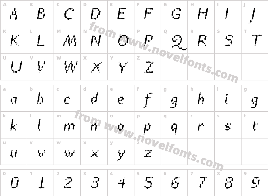 TTRheostatFahrenheit-MediumItalicCharacter Map