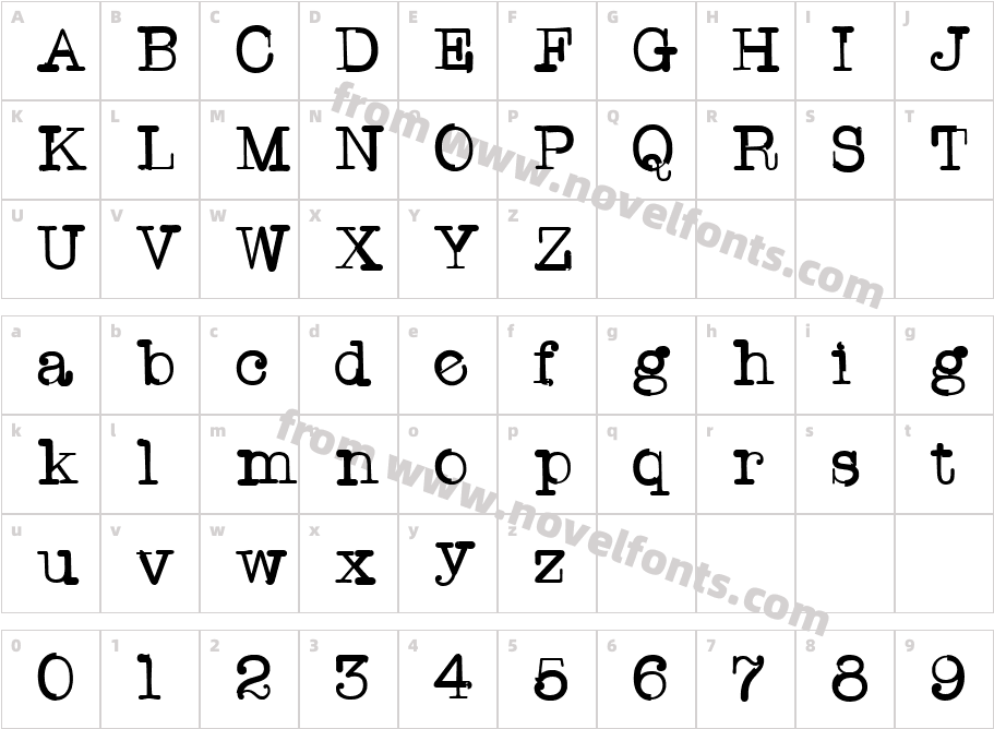 TWriterOneCharacter Map