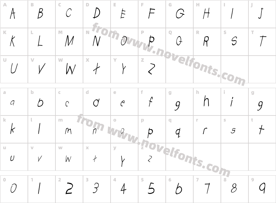 Tabatha Cn ItalicCharacter Map