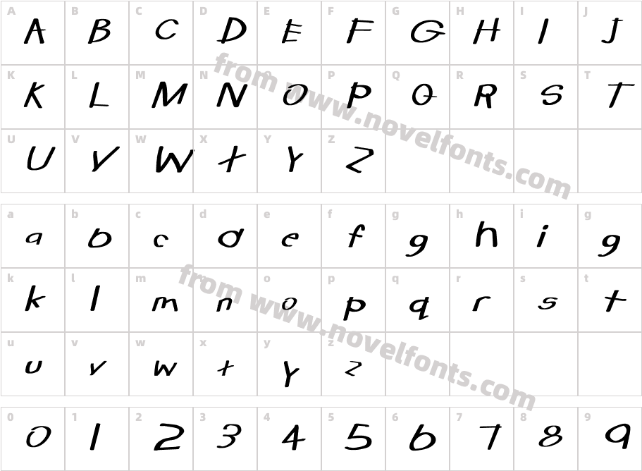 Tabatha Wd Bold ItalicCharacter Map