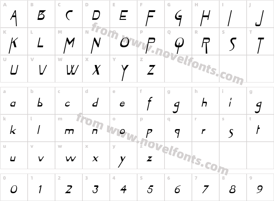 Tablet  ItalicCharacter Map