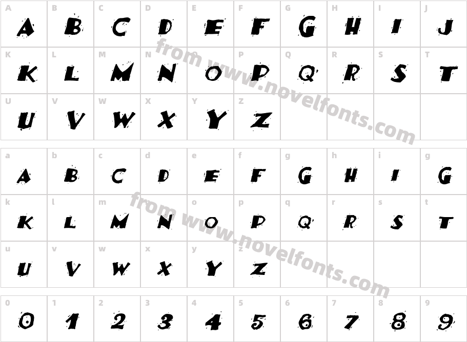 TacoFestiva ItalicCharacter Map