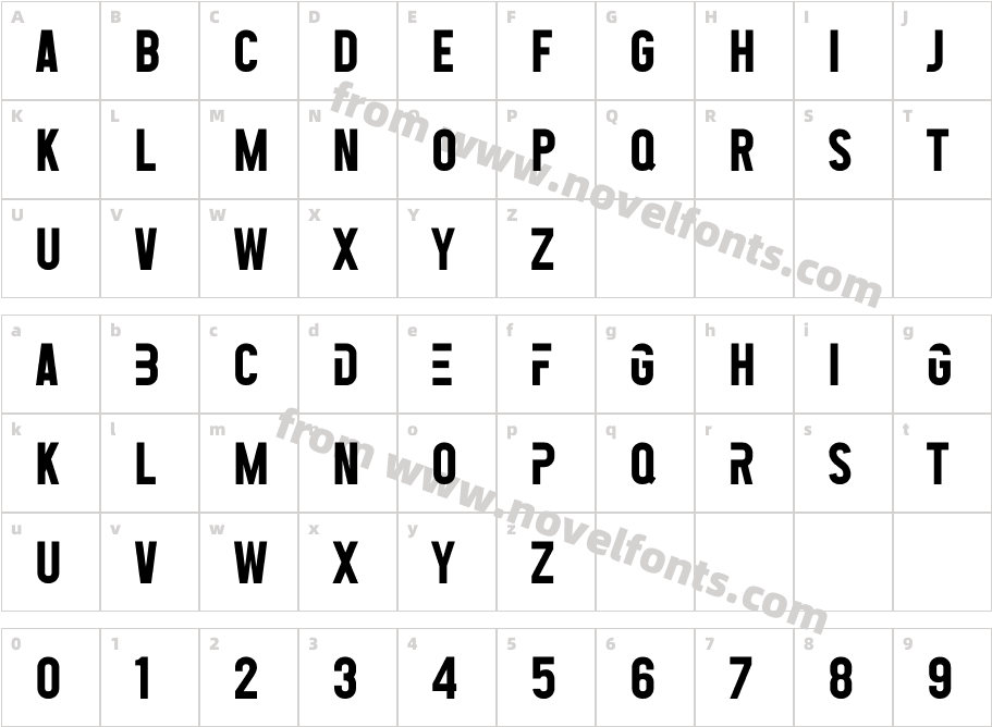 Tactico BoldCharacter Map