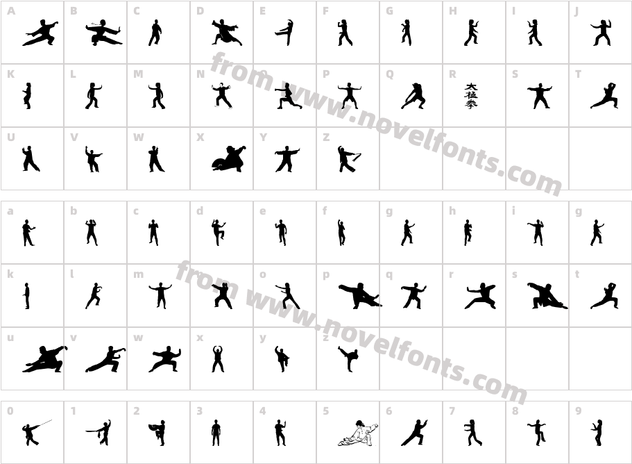 Tai-Chi SilhouetteCharacter Map