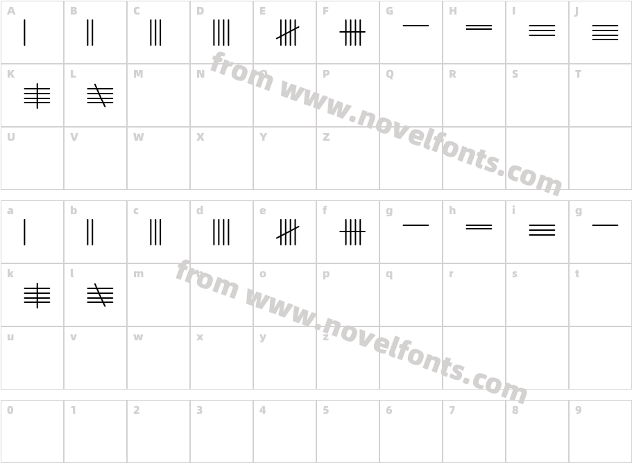 Tally MarkCharacter Map