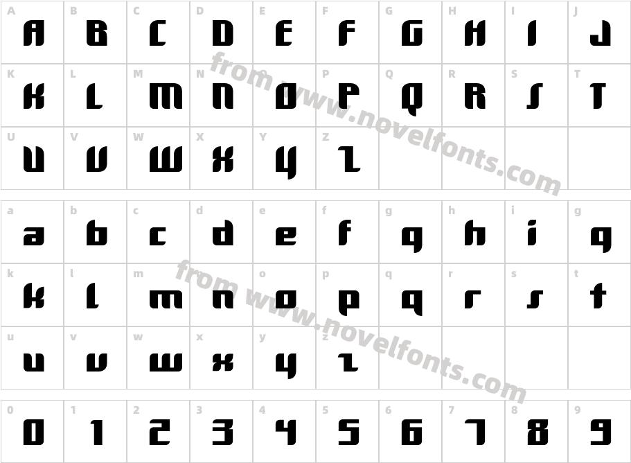 Dimentia-MediumCharacter Map