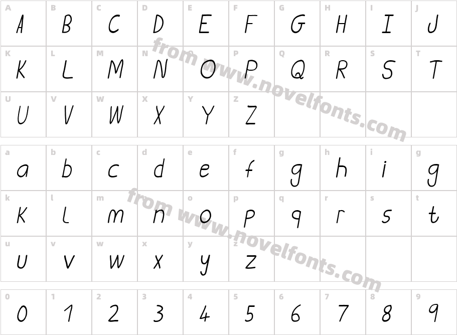 Tammy ItalicCharacter Map