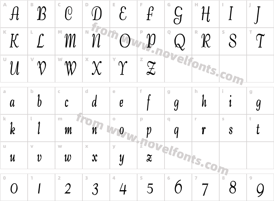 Tango Condensed BoldCharacter Map