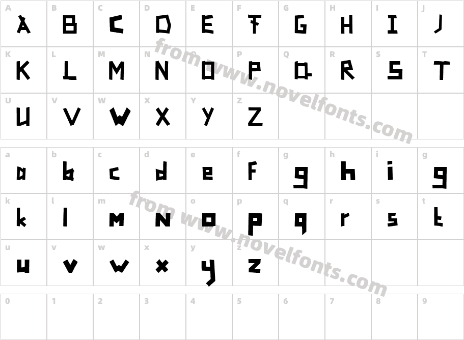 TapeFontCharacter Map