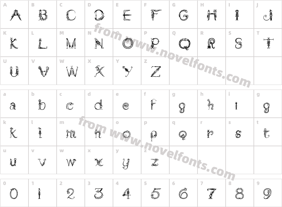 Tarantella MFCharacter Map