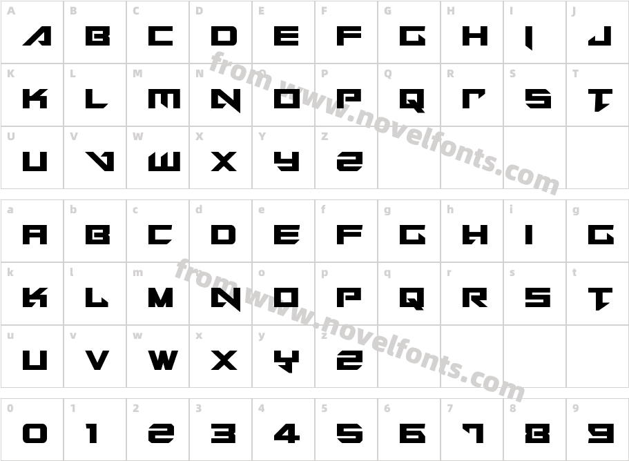 Tarrget CondensedCharacter Map