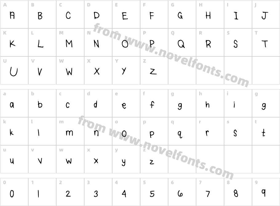 TaylorSHandwritingCharacter Map