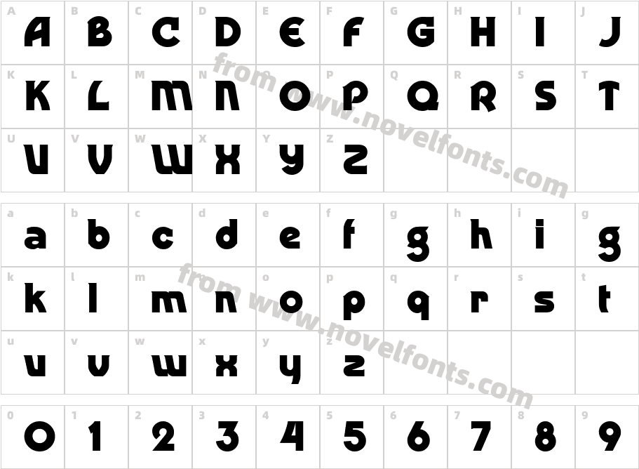 Dingaling BoldCharacter Map