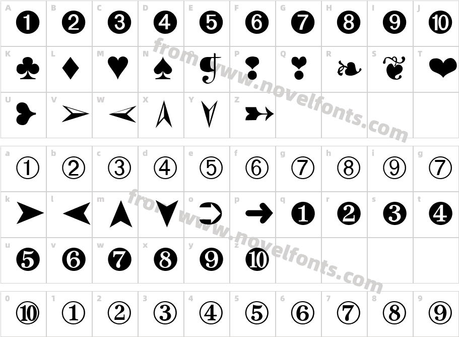 Dingbats2Character Map