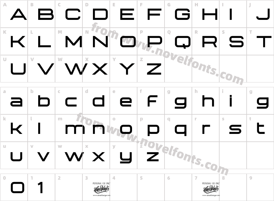 Technovier BoldCharacter Map