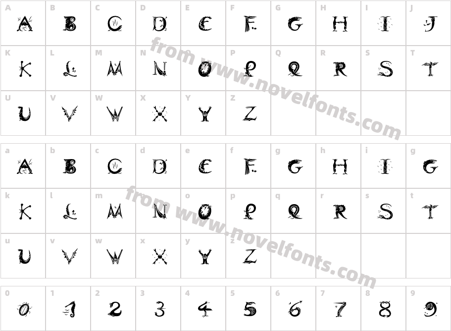 DinitialsPositiveITCStdCharacter Map