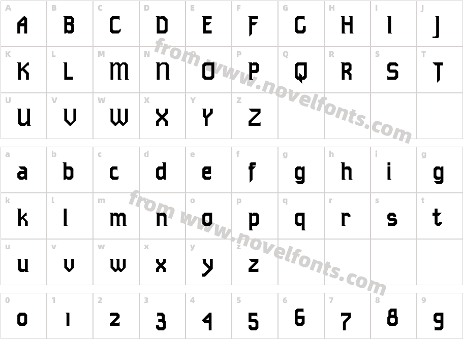 Tekno ICG BoldCharacter Map