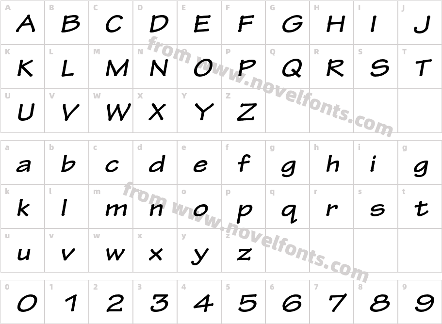 TektonPro-BoldExtOblCharacter Map