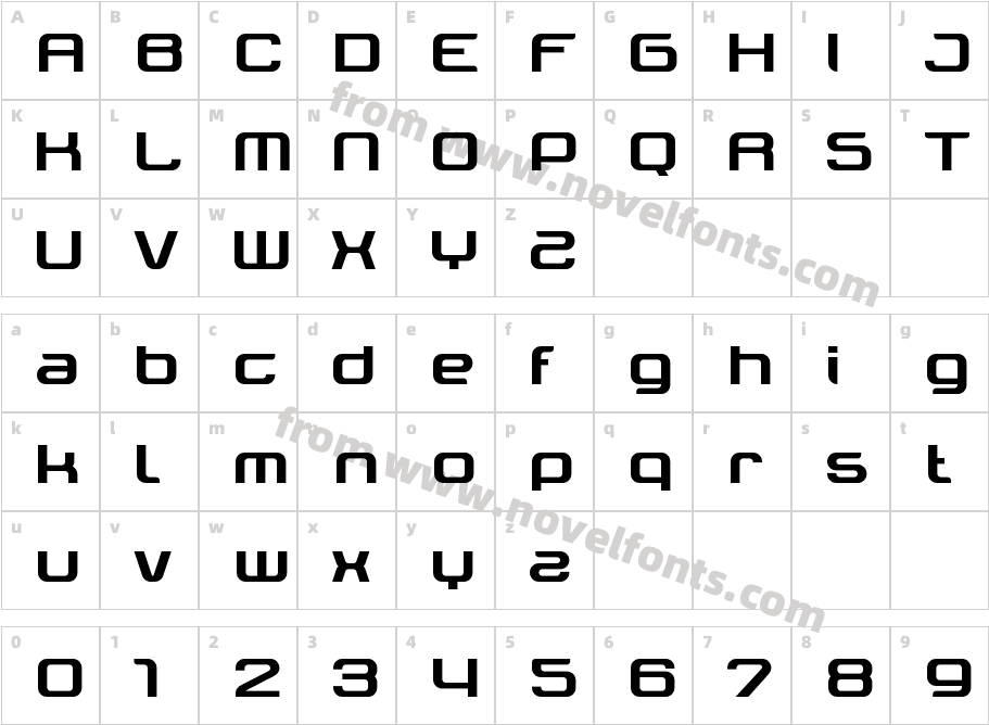 Tektrron RegularCharacter Map