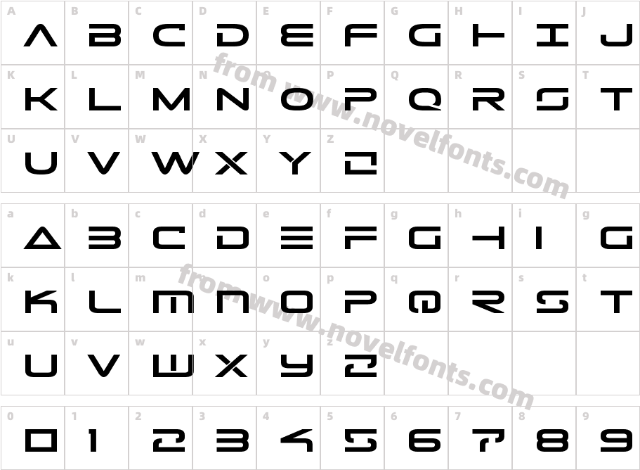 Tele-Marines Bold ExpandedCharacter Map