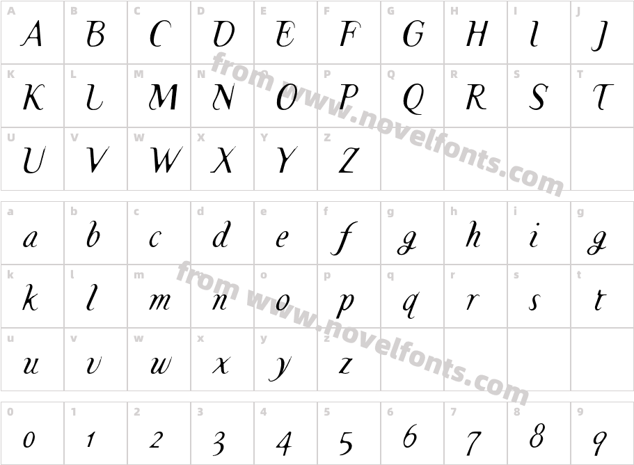 TemaCantante-ItalicCharacter Map