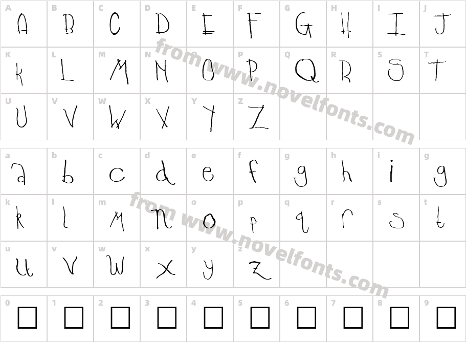 Temple RegularCharacter Map