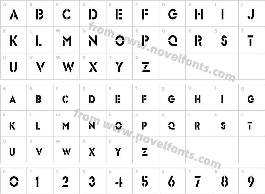 Templett S Condensed NormalCharacter Map