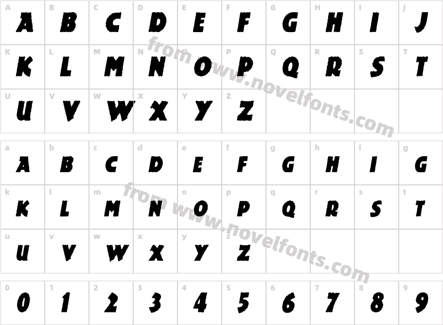 Dinosauria-Condensed ItalicCharacter Map