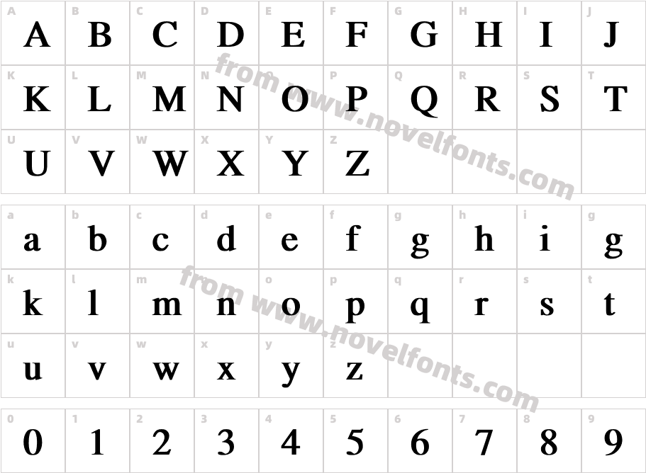 TempoFont BoldCharacter Map