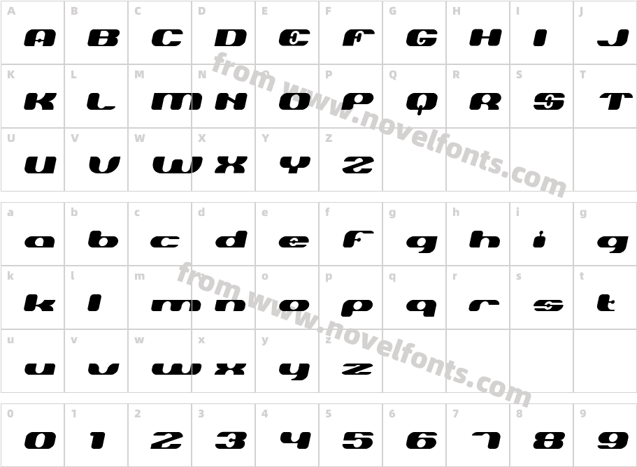 Terminal-ItalicCharacter Map