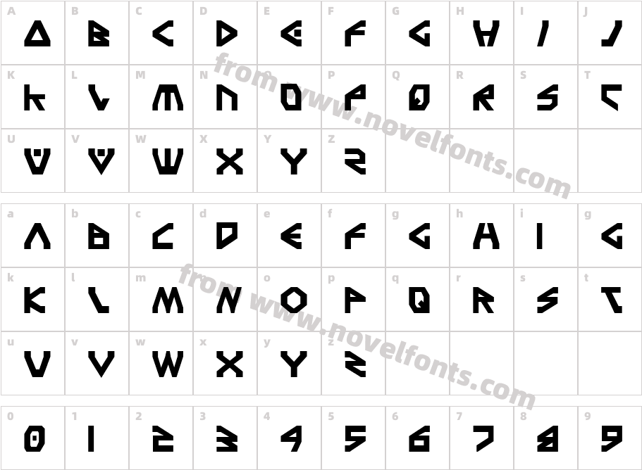 Terra Firma BoldCharacter Map