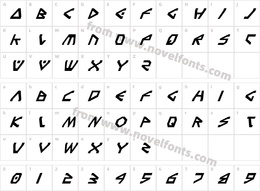 Terra Firma ItalicCharacter Map