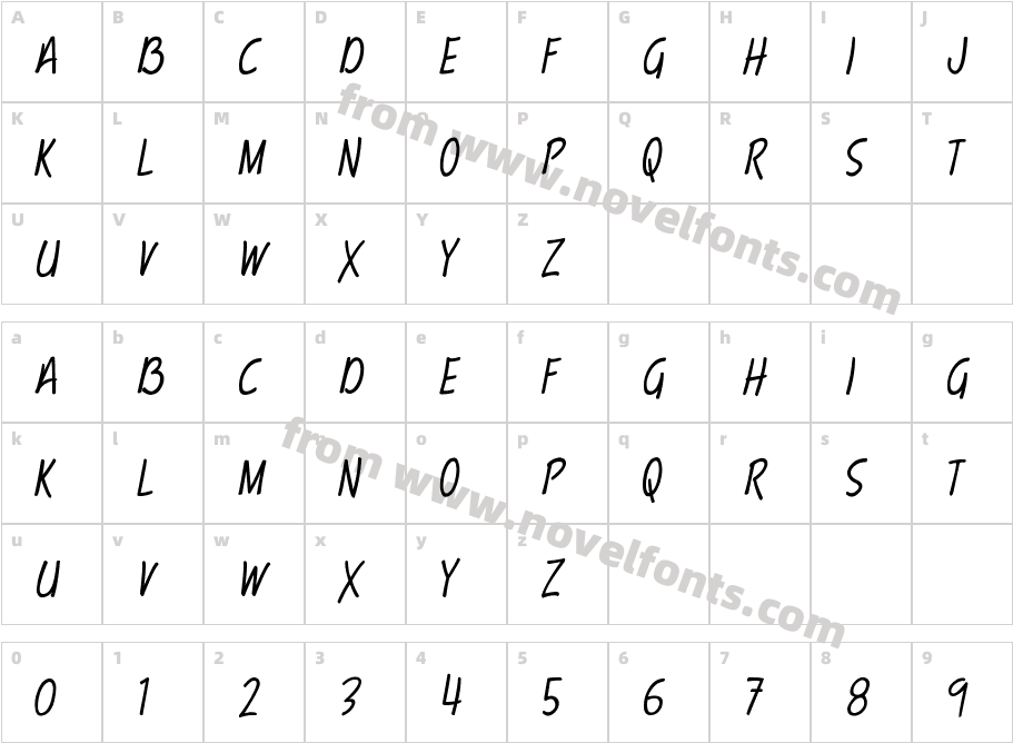 Terry ScriptCharacter Map