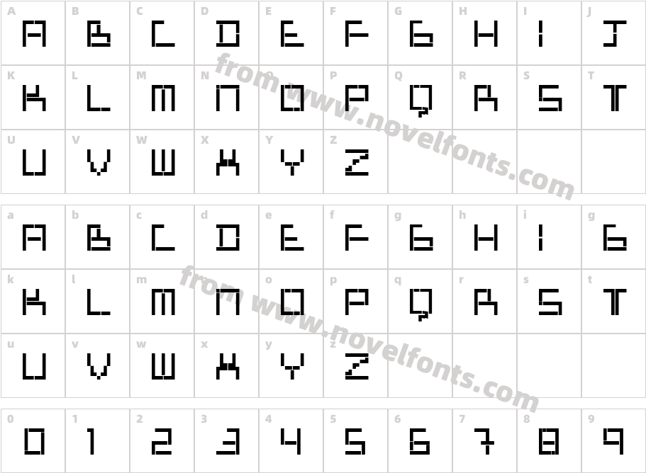 Tetris Mania TypeCharacter Map