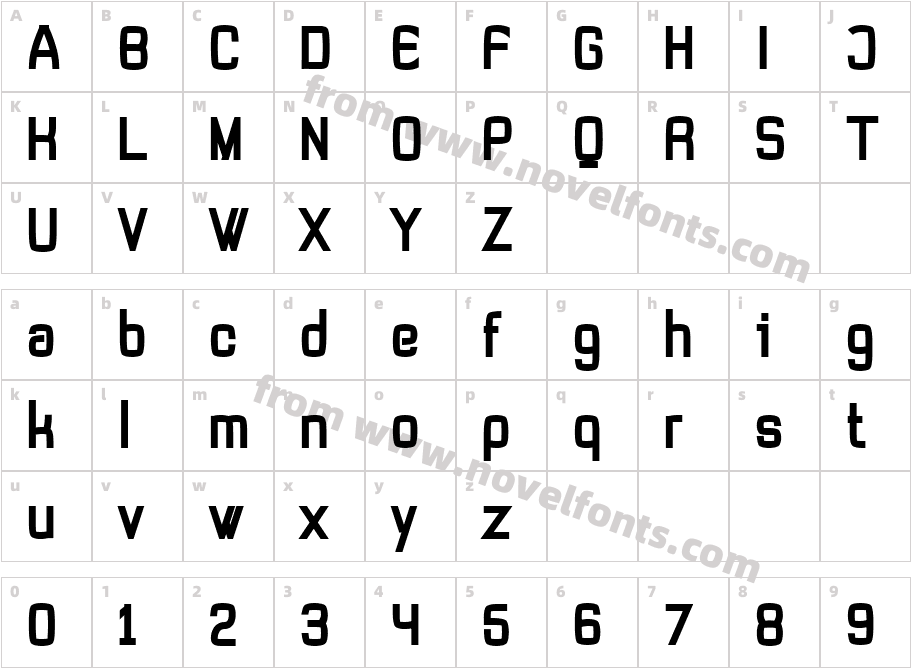 Tevegraphy BoldCharacter Map