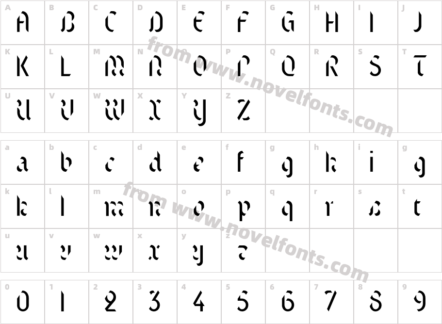 Text-StencilCharacter Map