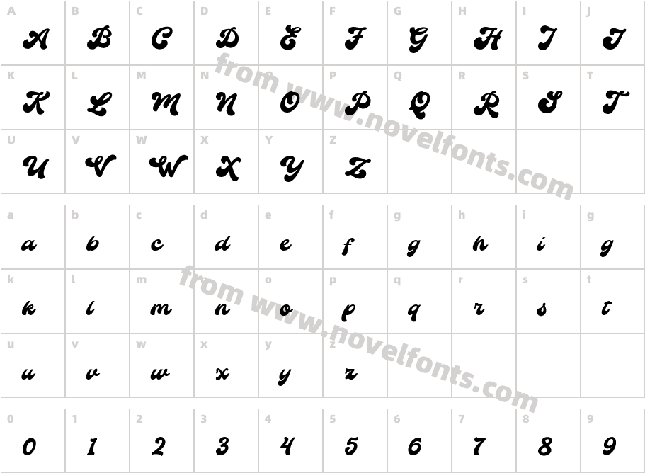 The Auratype DEMO RegularCharacter Map