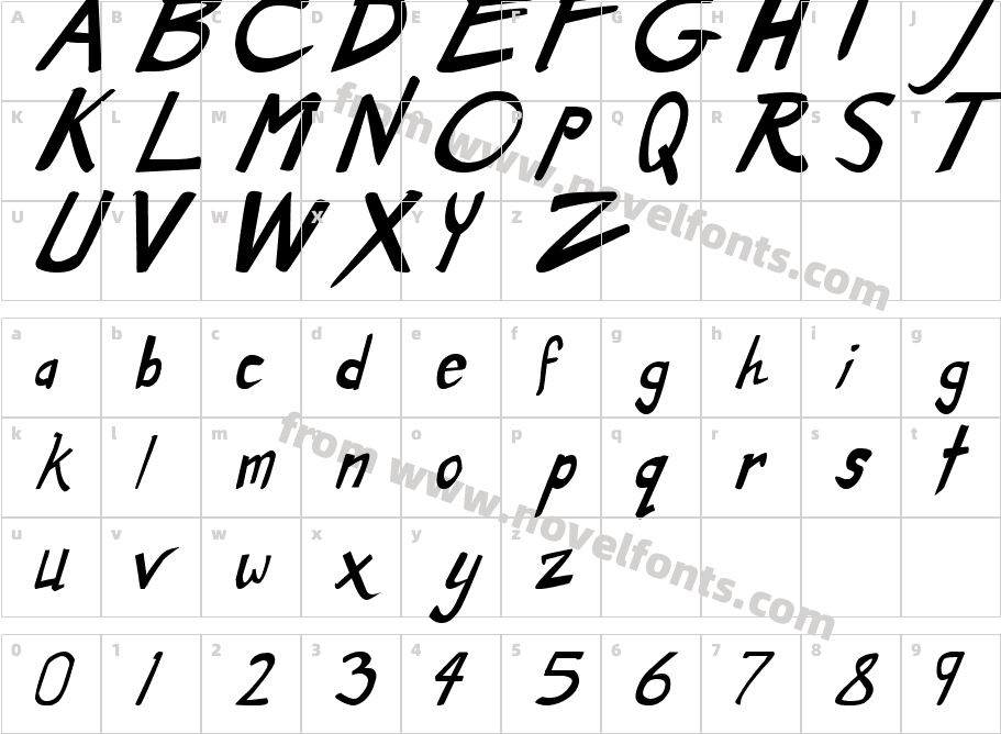 Dirty Duo Bold ItalicCharacter Map