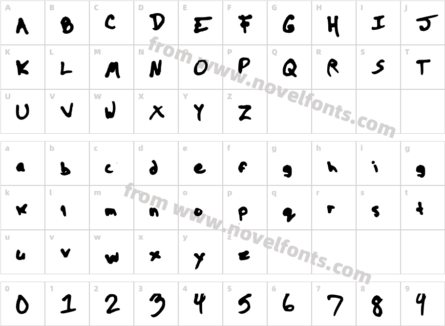 The Kool FontCharacter Map