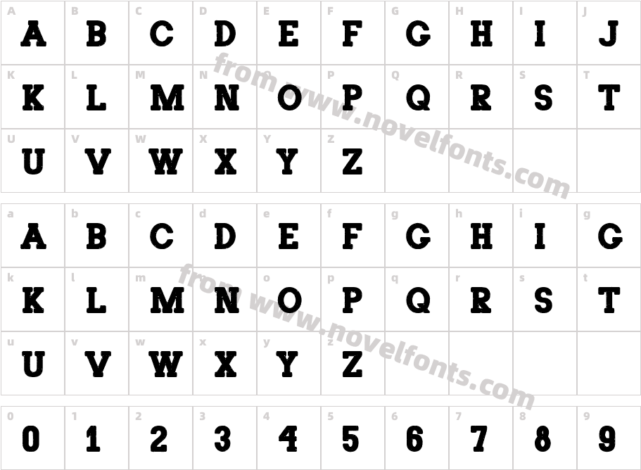 The Poster SerifCharacter Map