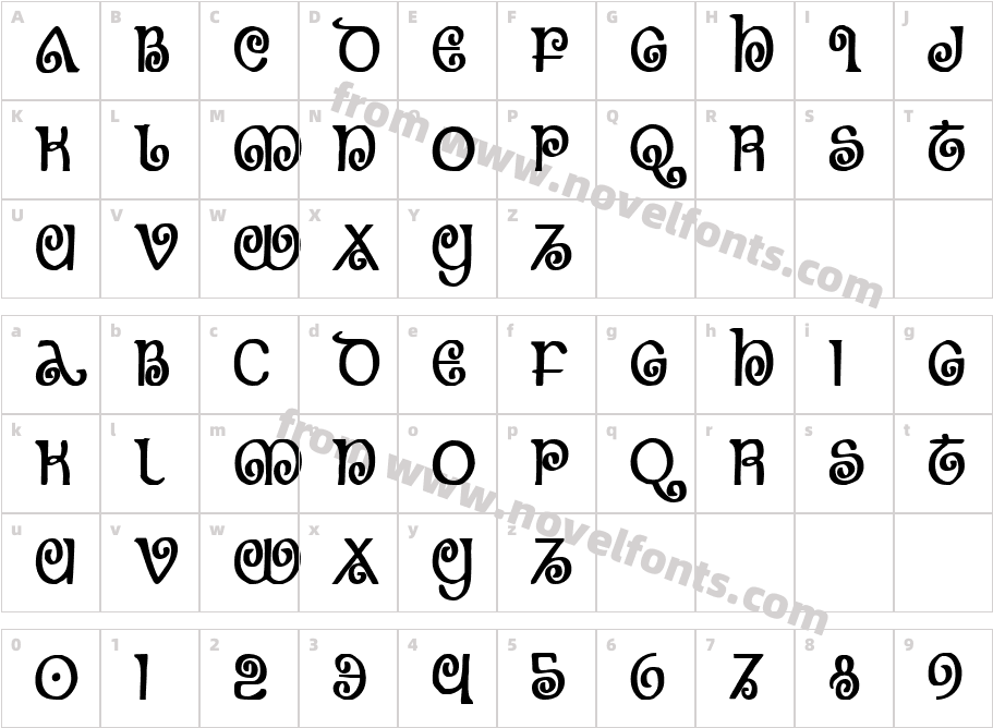 The Shire Bold CondensedCharacter Map