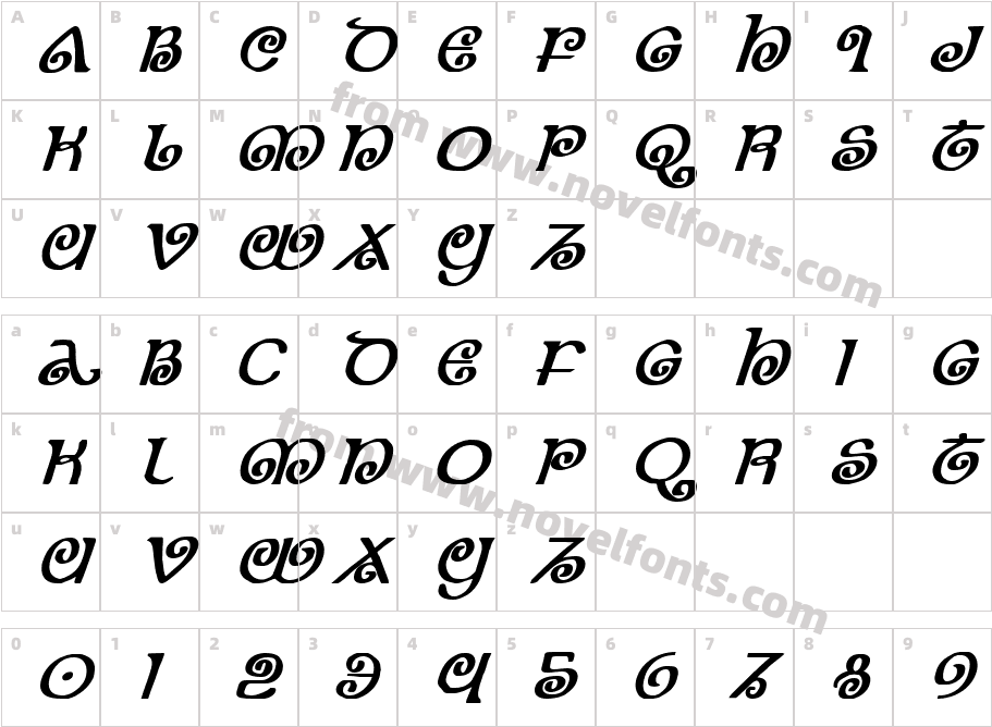 The Shire Bold ItalicCharacter Map