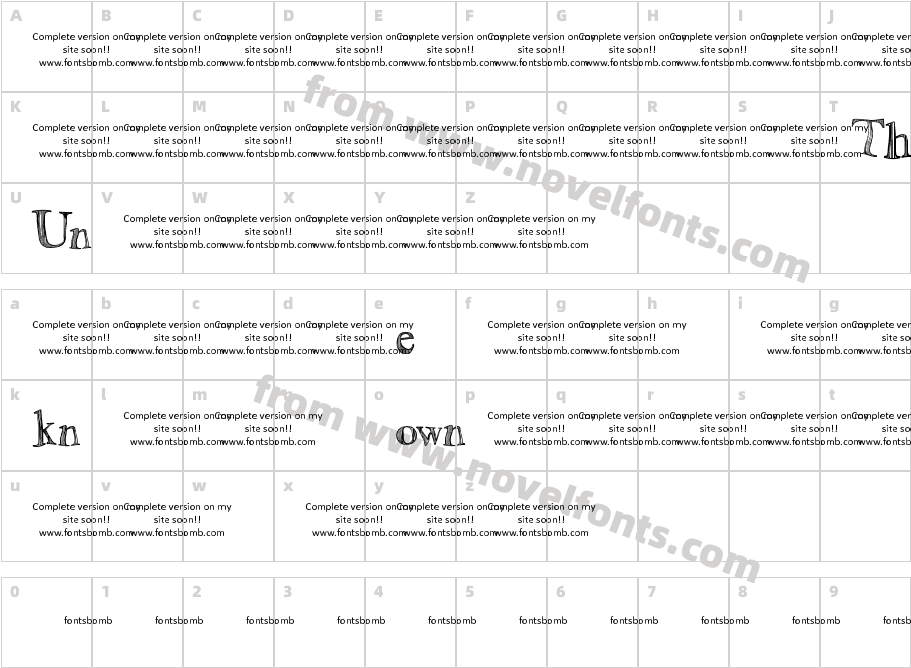 The Unknown (uncomplete_version)Character Map