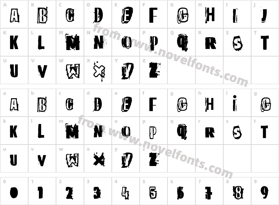 The quick monkeyCharacter Map