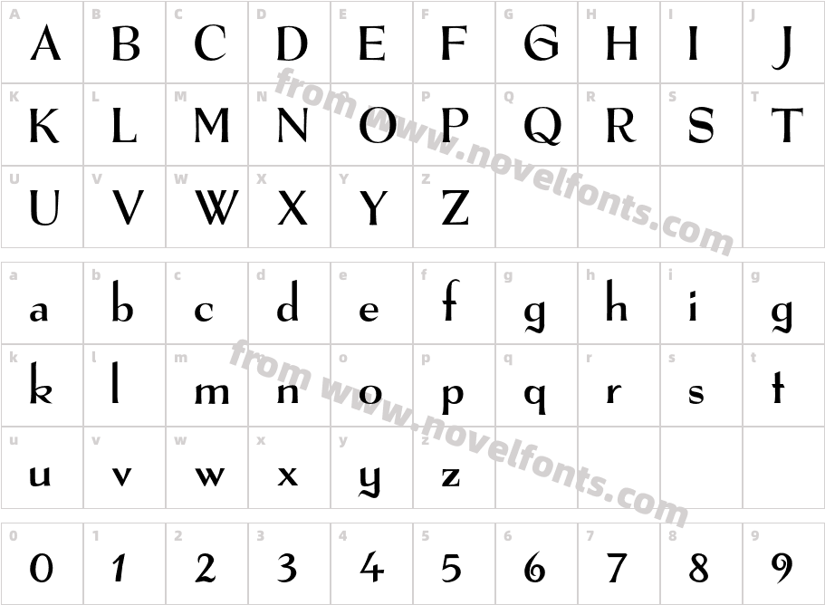 TheRealFontCharacter Map