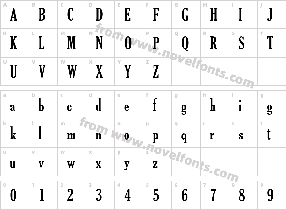 TheReconLegendFontCharacter Map