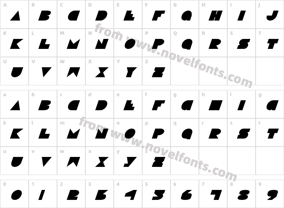 Disco Deck ItalicCharacter Map