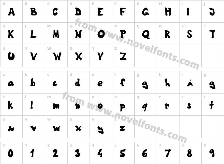 TheShyFamilyfontCharacter Map