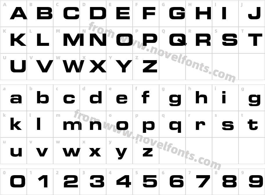 TheklaBoldExtendedCharacter Map